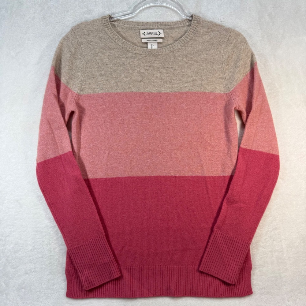 Nanette Lepore Cashmere Sweater Color Block Luxury Knit Top Small